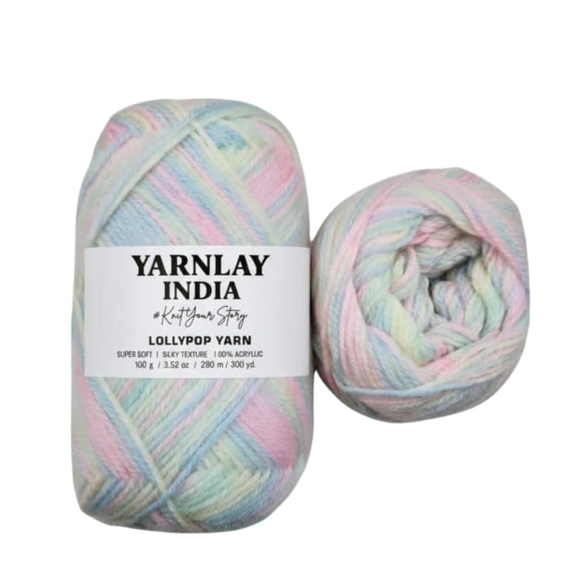 YARNLAY Lollipop Acrylic Yarn | 100g / 320m – Soft, Shiny & Durable Knitting Yarn for Scarves, Sweaters, Caps & Winter Wear - Image 7