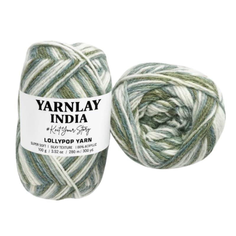 YARNLAY Lollipop Acrylic Yarn | 100g / 320m – Soft, Shiny & Durable Knitting Yarn for Scarves, Sweaters, Caps & Winter Wear - Image 1