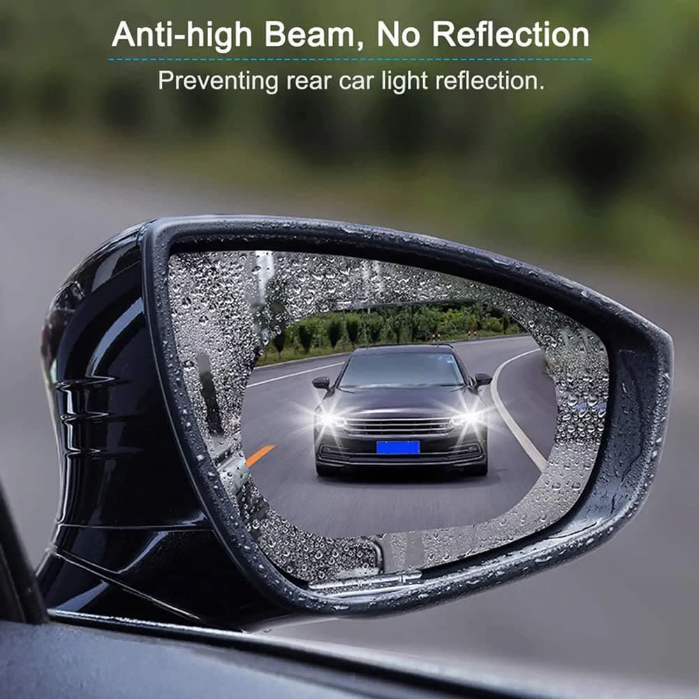 Car Rearview Mirror Rainproof Film (Pack of 2) – Anti-Fog & Water-Repellent Protective Stickers for Side Mirrors, Clear HD Protective Film for Cars, SUVs & Motorcycles - Image 3