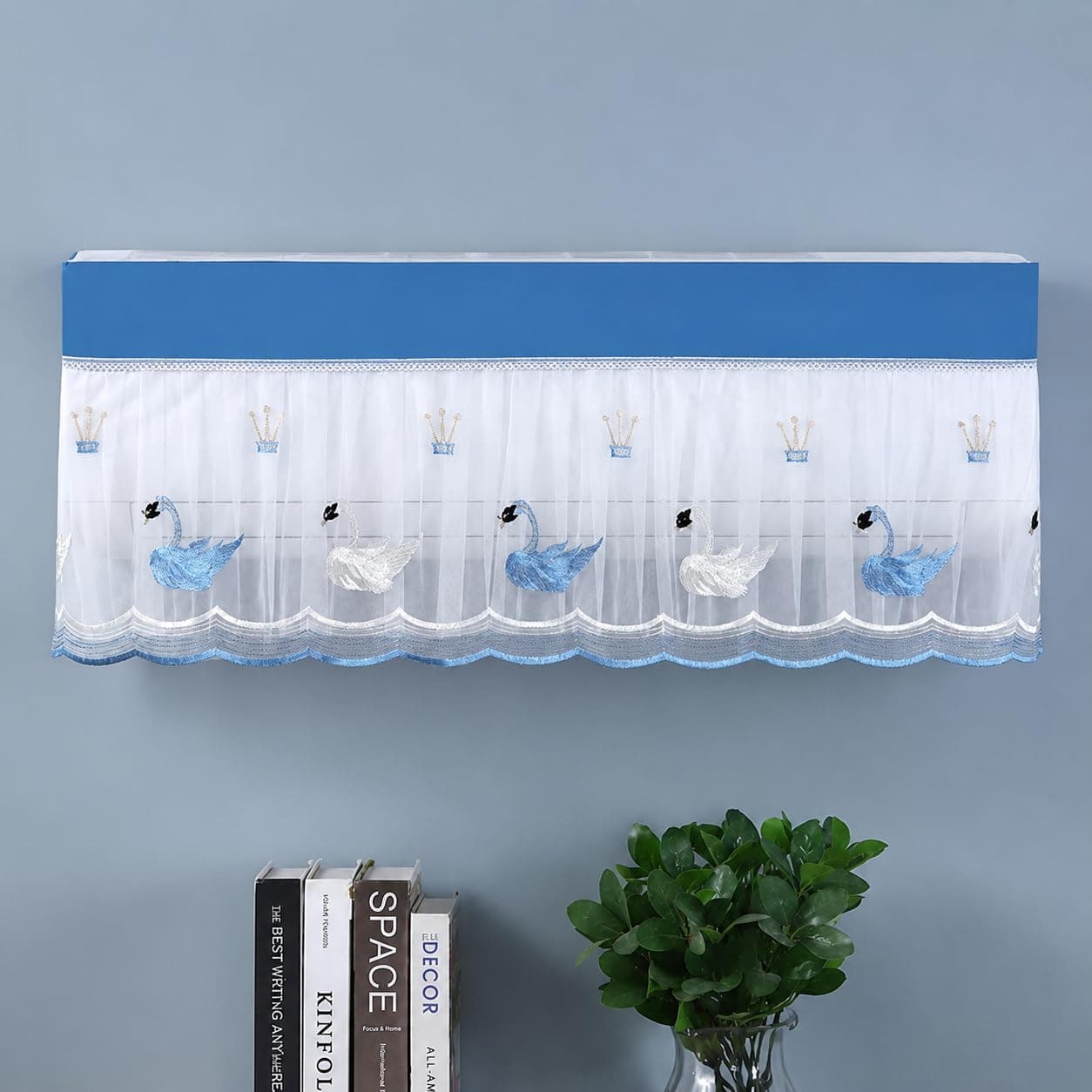 Premium Split AC Cover for 1 Ton & 1.5 Ton Air Conditioner | Washable Indoor Dust Protection Cover, Designer Fabric AC Cover for Home & Office, Fits Up to 100 × 30 × 20 cm (Random Design) - Image 1